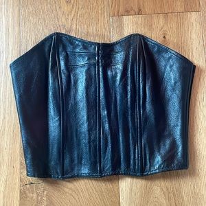 Genuine leather corset top